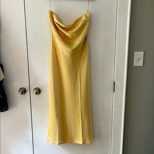 NWT Strapless Yellow Satin Slip Dress